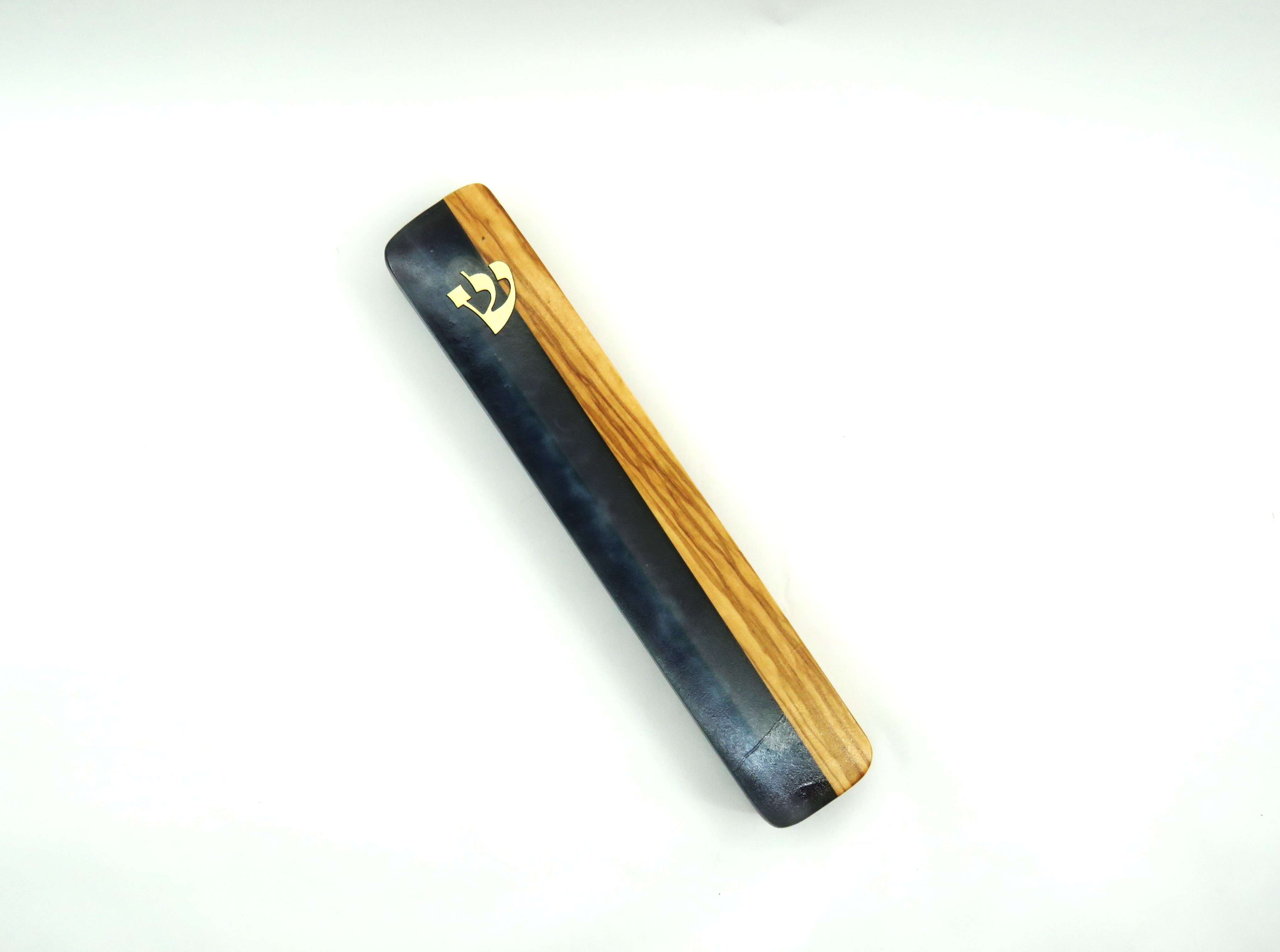 בית מזוזה עץ ושרף אפוקסי דגם "ים כחול" – תמונה 6