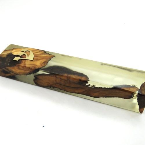 בית מזוזה עץ ושרף אפוקסי דגם לילה