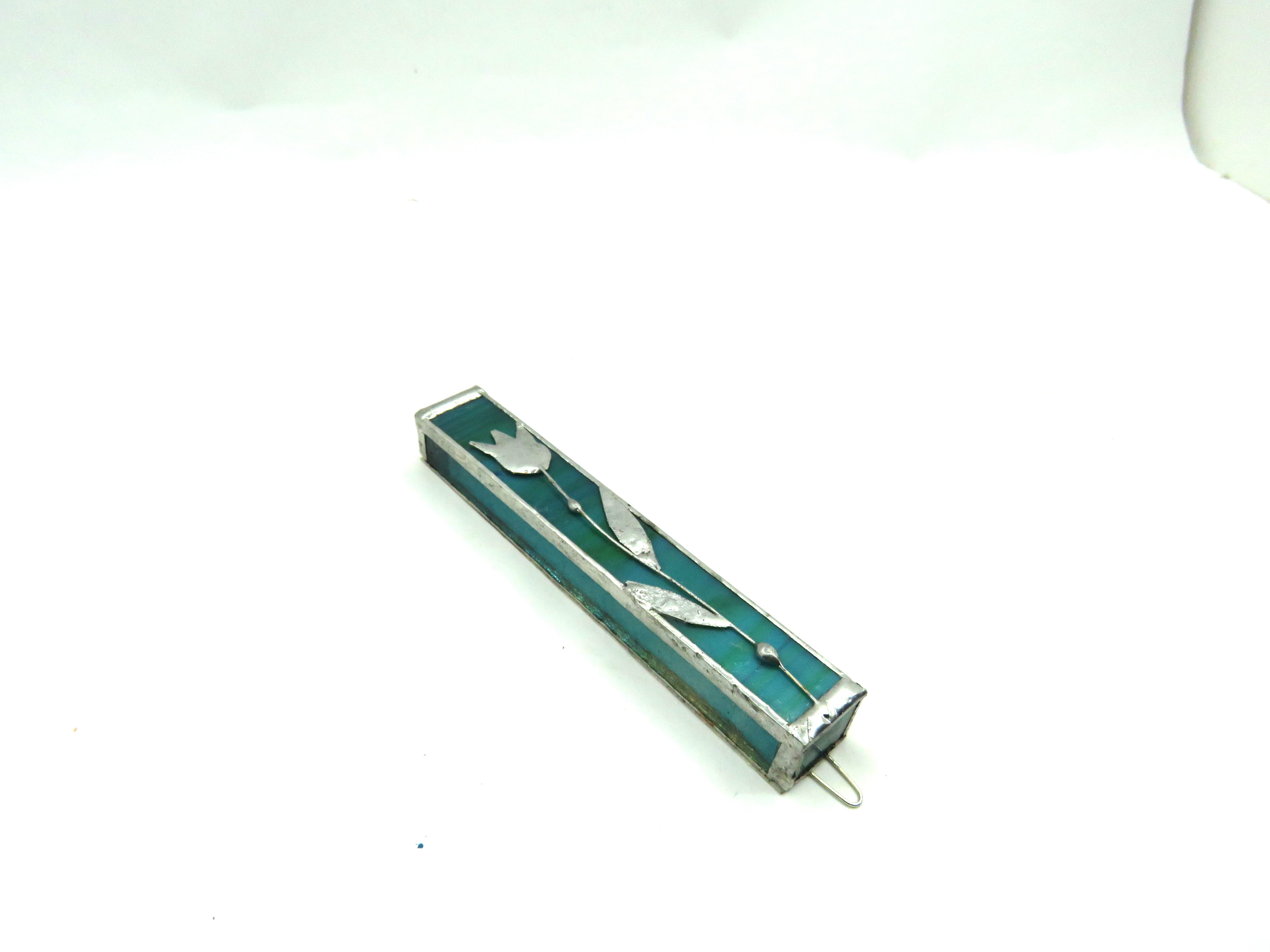 בית מזוזה ויטראז' דגם פרח ירוק – תמונה 2