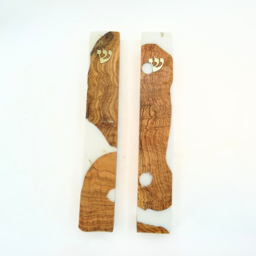 מזוזת עץ ואפוקסי דגם חלב ודבש גדול