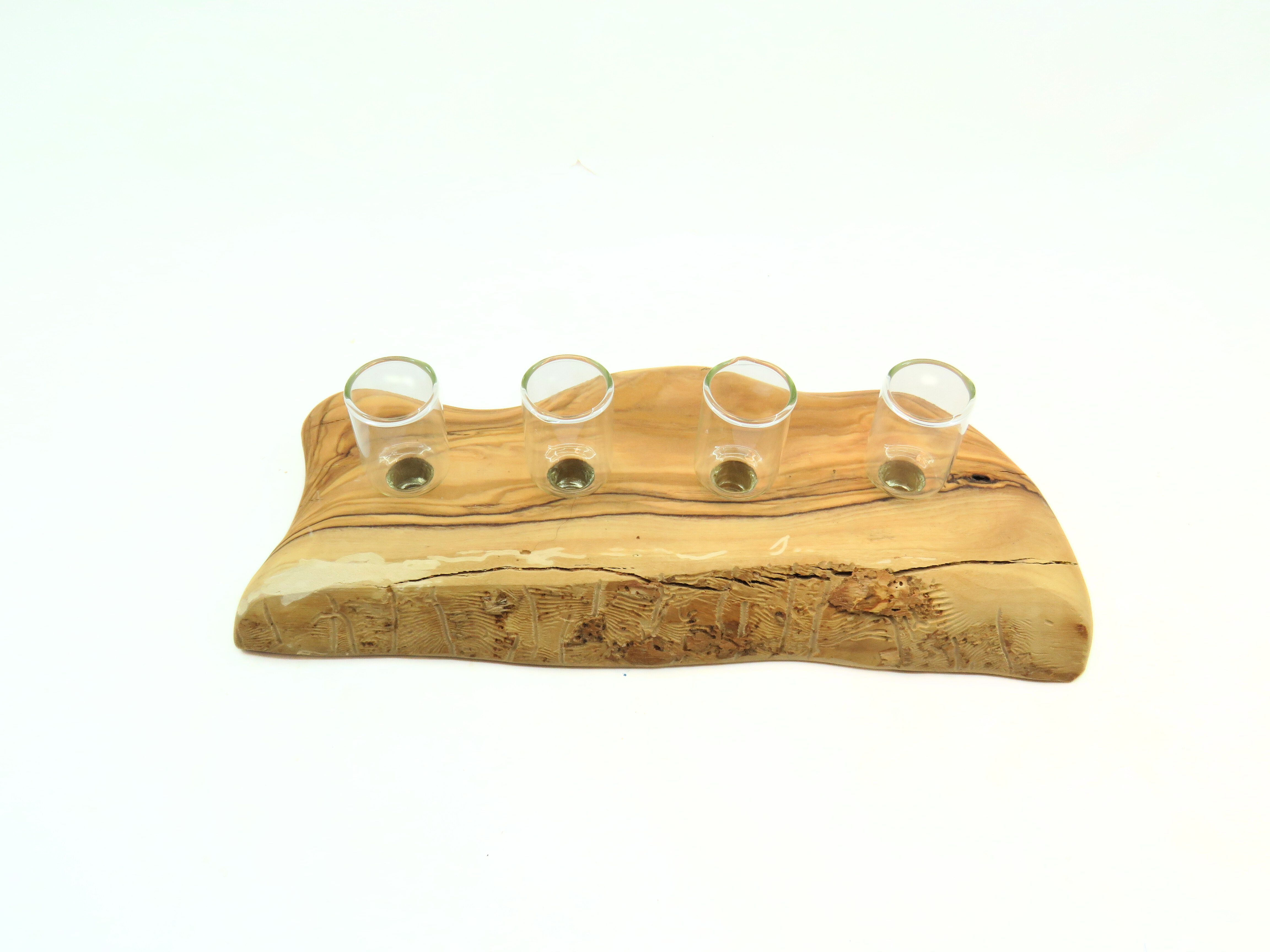 פמוטים מעץ דגם גלים – תמונה 4