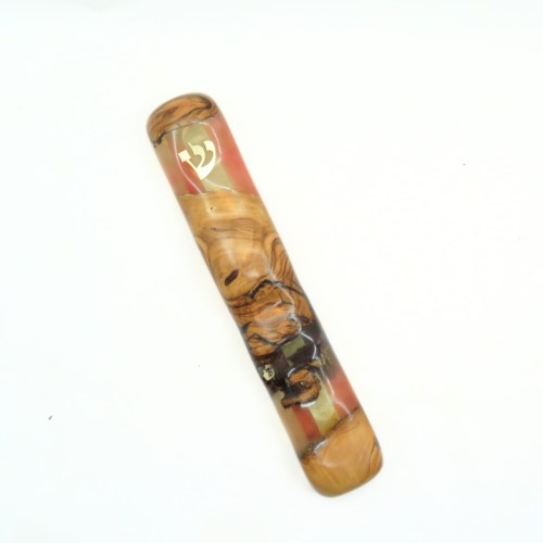 מזוזת עץ ואפוקסי דגם אברהם